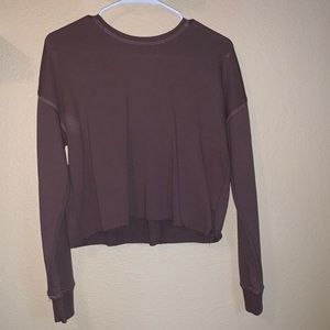 Brown Forever 21 long sleeve crop